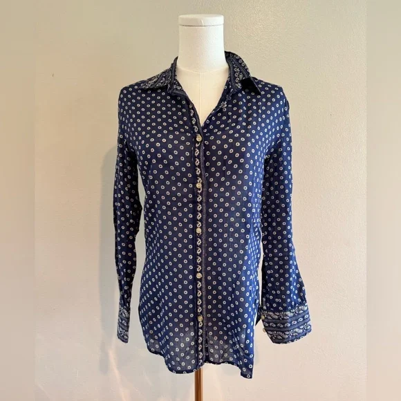 Isabel Marant Étoile Navy Patterned Shirt - Picture 1 of 12